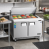 Thumbnail image #2 for Everest Refrigeration EPBR2 Back-Mount Mega-Top Two-Section Sandwich Prep Table Refrigerator, 47-1/2 Inches, 13 Cu. Ft.