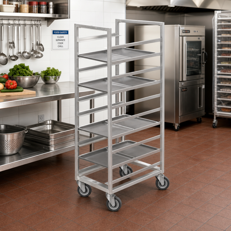 Product image #2 for Channel Manufacturing 448S Stainless Steel Single-Section Cafeteria Tray Rack, End Load, 20-Tray Capacity, 15 x 20 Inch Trays