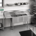 Thumbnail image #2 for Economy 3-Compartment Stainless Steel Sink with Dual Drainboards and 24 x 24 x 14 Inch Bowls