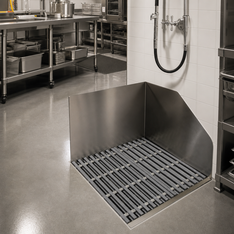 Product image #2 for Advance Tabco Flush-With-Floor Recessed Mop Sink with Fiberglass Subway Grating