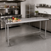 Thumbnail image #2 for Omcan 60-Inch x 24-Inch Stainless Steel Flat Top Work Table with Open Base