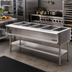 Thumbnail image #2 for Eagle Group 79-Inch Natural Gas Water Bath Hot Food Table with 5 Openings and Open Base