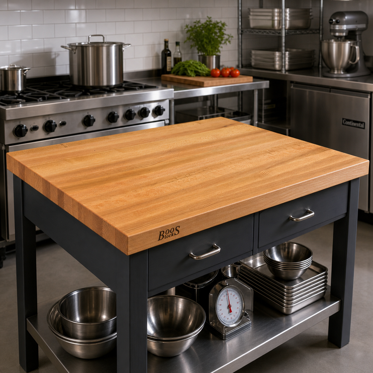 Product image #2 for John Boos Appalachian Red Oak Island Countertop, 48 x 30 x 1-1/2 Inch, Edge Grain, Oil Finish