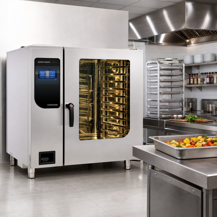 Product image #2 for Henny Penny FlexFusion Generation 2 Electric Floor Model Boiler Combi-Steamer Oven with Crosswise Racking