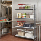 Thumbnail image #2 for Cambro Camshelving® Elements EXA213064S4480 4-Shelf Solid Add-On Polymer Shelving Unit, 21" D x 30" W x 64" H, Speckled Gray