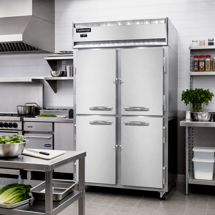 Product image #2 for Continental Refrigerator 2FNSAHD Two-Section Reach-In Freezer with Half-Height Solid Doors