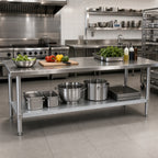 Thumbnail image #2 for Klinger's Trading SGUD3096 96"W x 30"D Galvanized Undershelf for Commercial Work Tables