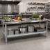 Thumbnail image #2 for 96 Inch x 30 Inch Galvanized Undershelf for Commercial Work Tables