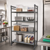Thumbnail image #2 for Cambro Camshelving Basics Plus 4-Tier Stationary Starter Polymer Shelving Unit, 24 x 36 x 64 Inches, Mixed Vented/Solid Shelves, Brushed Graphite