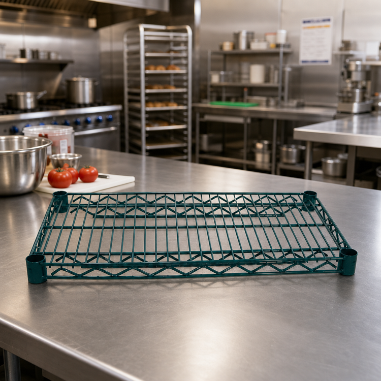 Product image #3 for Advance Tabco Special Value Series Heavy Duty Green Epoxy Coated Wire Shelf, 24 x 21 Inches