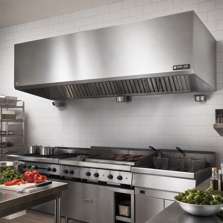 Product image #2 for Eagle Group SpecAir HES96-108 108" Wall Type Exhaust Hood with Short Front