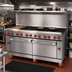 Thumbnail image #2 for American Range 72-Inch Commercial Gas Range with 24-Inch Griddle, 8 Open Burners, Convection Oven, and Storage Base
