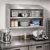 Thumbnail image #2 for Advance Tabco 96-Inch Wall-Mounted Open-Front Stainless Steel Cabinet with Single Intermediate Shelf