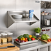 Thumbnail image #2 for Eagle Group Wall-Mounted Slanted Solid Rack Shelf, 21 x 19-3/4 x 21-3/8 Inches, Left-Side Drip Tube