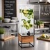 Thumbnail image #2 for Madera 3-Gallon Square Beverage Dispenser with Ice Chamber, Lid, Spigot, Rustic Pine Panels and Black Metal Frame
