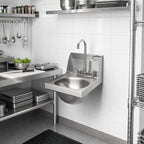Thumbnail image #2 for Eagle Group HSAND-10-F Wall-Mounted Hand Sink, 12-Inch Wide, 304 Stainless Steel, Gooseneck Faucet Included