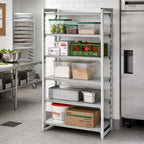 Thumbnail image #3 for Cambro Camshelving® Premium CPU182484S5PKG 5-Shelf Solid Stationary Polymer Shelving Starter Unit, 18"D x 24"W x 84"H
