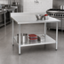 Thumbnail image #2 for Eagle Budget Series 30-Inch x 30-Inch Square Stainless Steel Work Table with Backsplash and Undershelf