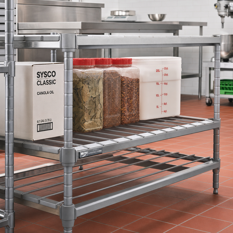Product image #2 for Metro Super Erecta 36 x 24 Inch Metroseal Gray Lift-Off Wire Dunnage Shelf, 1,600 lb. Capacity