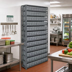 Thumbnail image #2 for Quantum 1275-501 Heavy-Duty Stationary Wire Shelving Unit, 36"W x 12"D x 75"H, 13 Shelves, 108 Bins