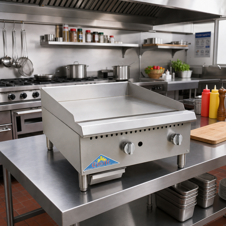 Product image #2 for Comstock-Castle 48-Inch Countertop Gas Griddle with Chrome-Plated Plate and Thermostat Controls