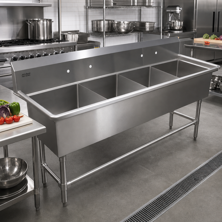 Product image #2 for John Boos Pro-Bowl 4-Compartment Stainless Steel Sink