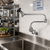 Thumbnail image #2 for Commercial Wall-Mount Pre-Rinse Faucet with 11-Inch Control Swing Spout and 13-Inch Double-Jointed Assembly