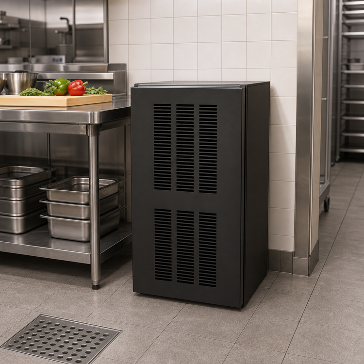 Product image #2 for 18-Inch Black Steel Condensing Unit Storage Cabinet with Removable Front Louvered Panel
