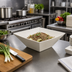 Thumbnail image #2 for American Metalcraft Prestige 85 oz. White Square Porcelain Dinner Bowl