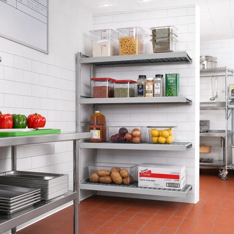 Product image #2 for Fermostock 4-Tier Add-On Polymer Shelving Unit Expansion Kit, 66-Inch H x 26-Inch W x 14-Inch D, Gray