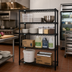 Thumbnail image #2 for Quantum 4-Shelf Stationary Wire Shelving Starter Kit, 36