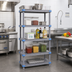 Thumbnail image #2 for Quantum Millenia 5-Shelf Open Grid Polymer Shelving Starter Unit, 30 x 21 x 62 Inches, Gray