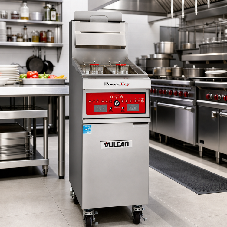 Product image #3 for Vulcan PowerFry5 21-Inch High-Efficiency Free-Standing Gas Fryer, 85-90 lb. Capacity, Digital Controls