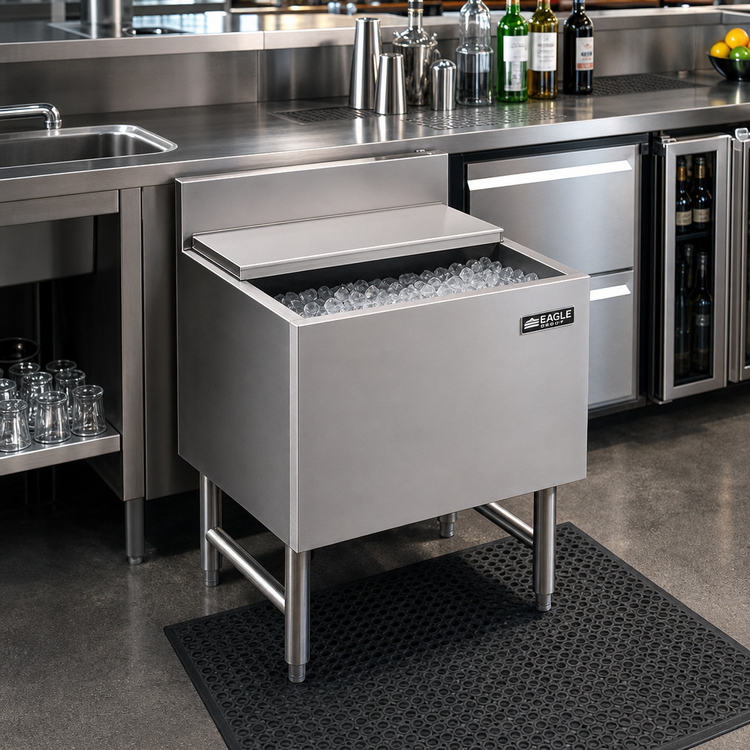 Product image #2 for Eagle Group 2200 Series Underbar Ice Bin/Cocktail Unit with 7-Circuit Cold Plate, 28 Inch Wide, 75 lb. Capacity