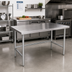 Thumbnail image #2 for Advance Tabco 60-Inch x 30-Inch 14-Gauge 304 Stainless Steel Flat Top Work Table with Countertop Non-Drip Edge and Galvanized Open Base