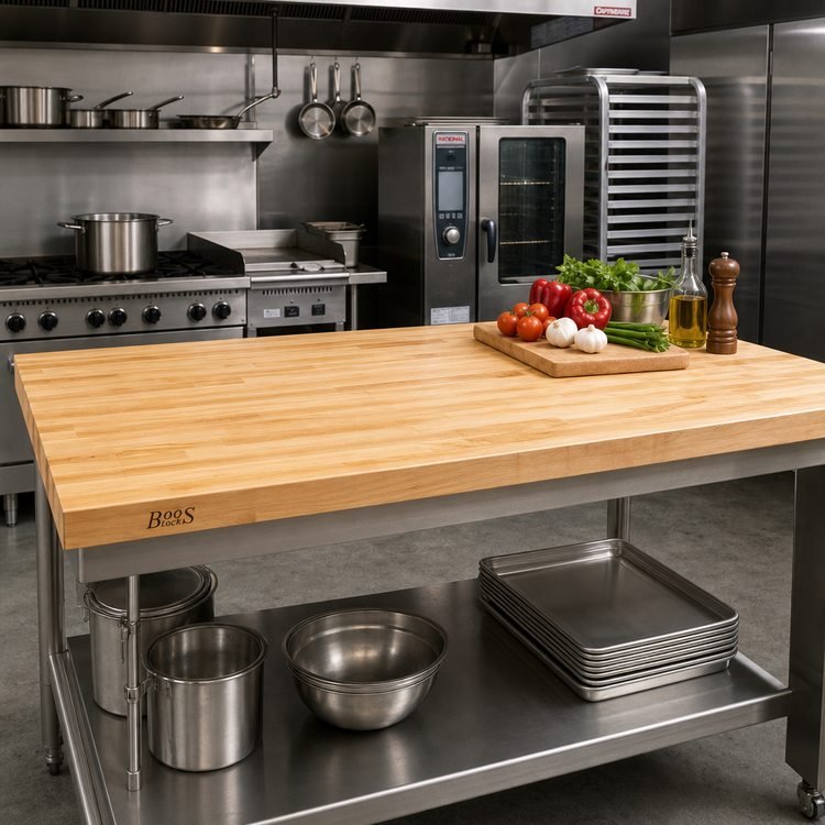 Product image #2 for Boos Block 132 x 27 x 1-1/2-Inch Blended Edge Grain Maple Kitchen Countertop, Oil Finish