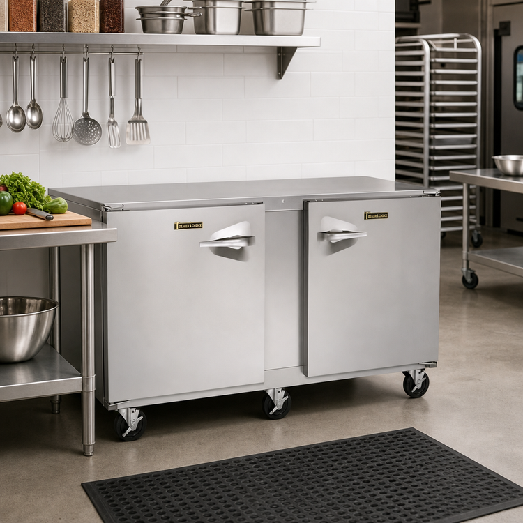 Product image #2 for Dealer's Choice Two-Section Compact Undercounter Reach-In Freezer, 60 Inches Wide