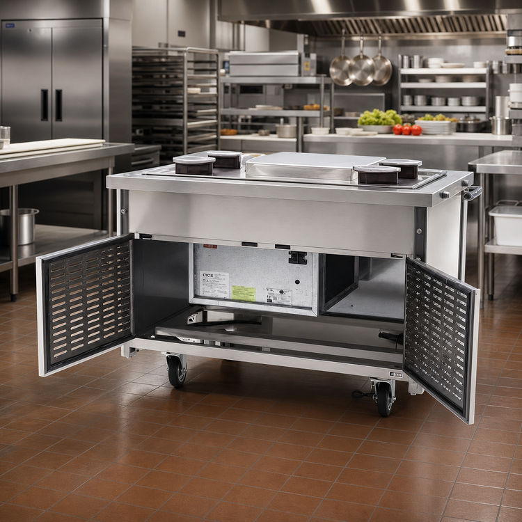 Product image #2 for Director's Choice DCS2-CFUR 36-Inch 2-Pan Mobile Refrigerated Cold Food Unit with Standard Depth Pan