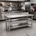 Thumbnail image #2 for Adjustable 84 x 30 Inch 18-Gauge 304 Stainless Steel Work Table Undershelf for Uni-Lok Hat Channel Frame Tables