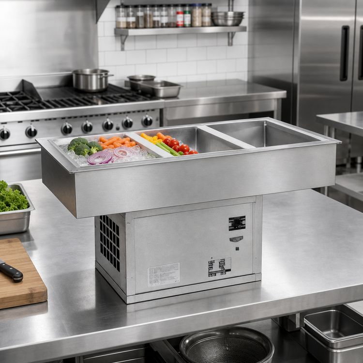 Product image #2 for Atlas Metal WCM-1 Refrigerated Drop-In Cold Well, 1 Full-Size Pan, Self-Contained
