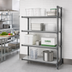 Thumbnail image #2 for Cambro Camshelving Basics Plus 4-Tier Solid Polymer Add-On Shelving Unit, 24 x 48 x 64 Inches, Brushed Graphite