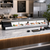 Thumbnail image #2 for Everest Refrigeration ESC83L Countertop Refrigerated Sushi Display Case, 82-5/8-Inch, Curved Glass, Left-Mounted Self-Contained Refrigeration