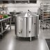 Thumbnail image #2 for Legion Low-Rim 25-Gallon Stationary Direct Steam Kettle with Full Jacket and 304 Stainless Steel Liner