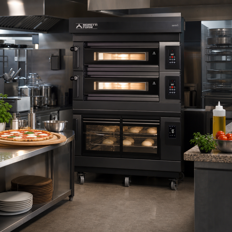 Product image #2 for Moretti Forni serieS S140E 2-Deck Electric Pizza Deck Oven with Prover