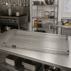 Thumbnail image #2 for Quantum 1848S 304 Stainless Steel Wire Shelf, 48"W x 18"D, 600-800 lb. Capacity, NSF