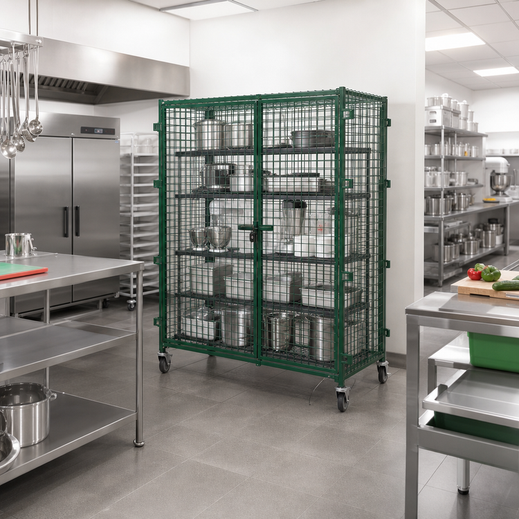 Product image #2 for EagleGard Mobile Security Cage with Lockable Double Doors, 63-1/4 Inches W x 33-1/4 Inches D x 69 Inches H