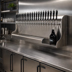 Thumbnail image #2 for Perlick Corporation 4076DN20 20-Faucet Wall-Mount Glycol-Cooled Modular Draft Beer Dispensing Tower, Stainless Steel, Bottom Exit