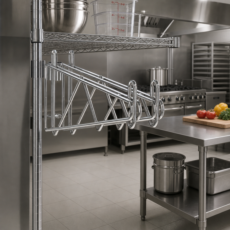 Product image #2 for Metro Super Erecta Double Post-Mount Shelf Support for 24-Inch Deep Shelves, Stainless Steel
