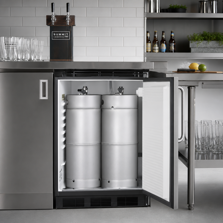 Product image #3 for Summit Commercial ADA-Compliant Outdoor Built-In/Freestanding Dual Tap Kegerator Beer Dispenser, 24-Inch, 5.5 Cu. Ft.