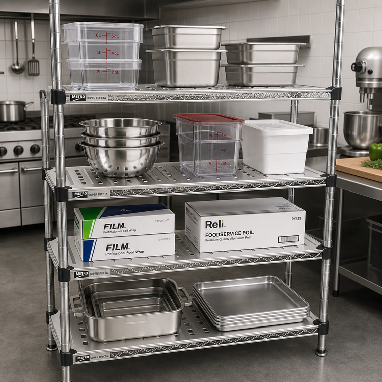 Product image #2 for Metro Super Erecta 42" x 24" Louvered/Embossed 304 Stainless Steel Shelf